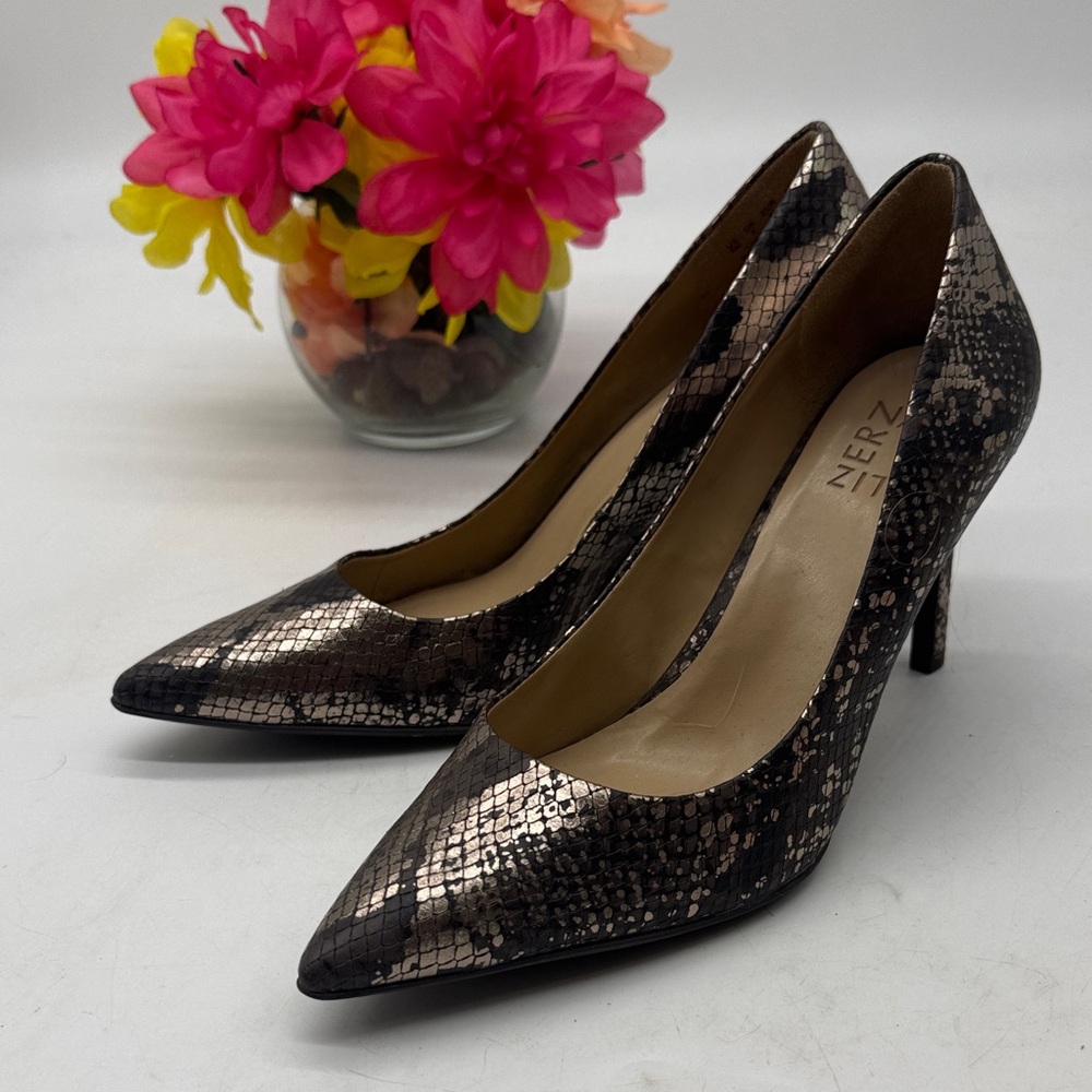 Naturalizer Snakeskin Black and Brown Heels MCL9542C